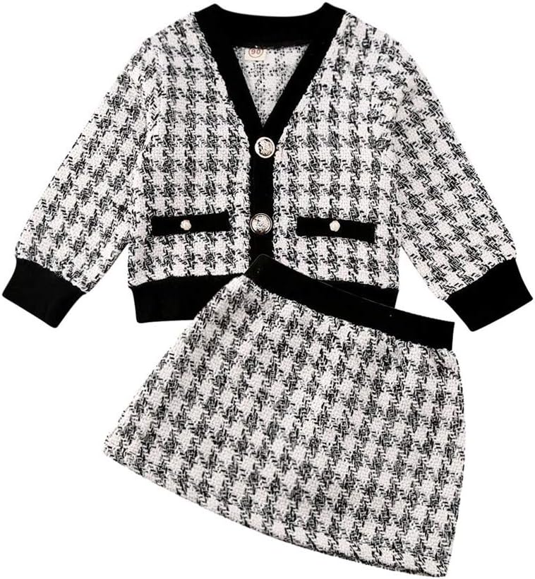 Toddler Baby Girl Knitted Sweater Pompom Fur Ball Pullover Top Fall Winter Pencil Skirt Outfit Clothes