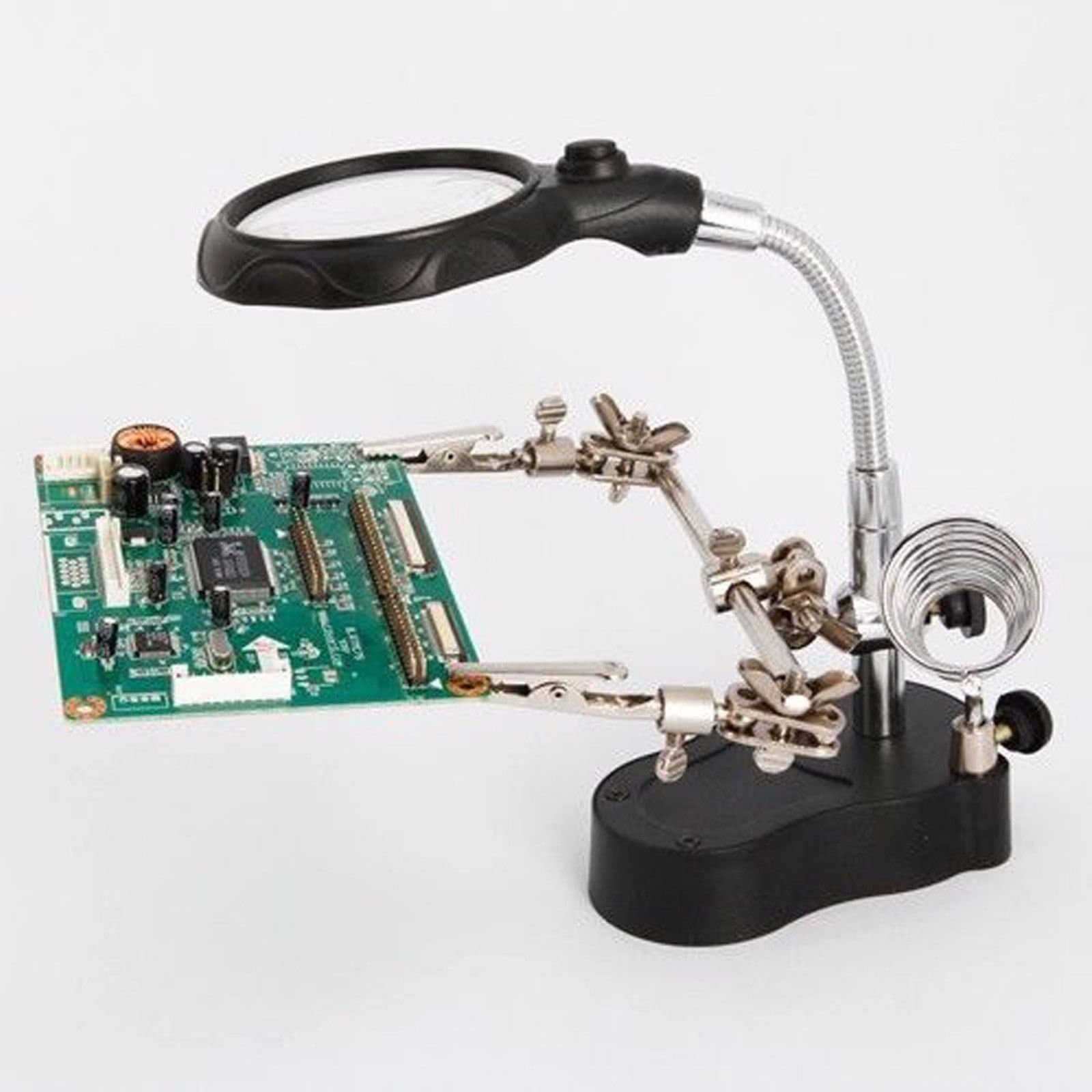 3 Magnifying Lens LED Light Magnifier Lamp for Soldering Field with Clip, Ideal Gadget to Leave Your Hands Free to Work on Your Project.