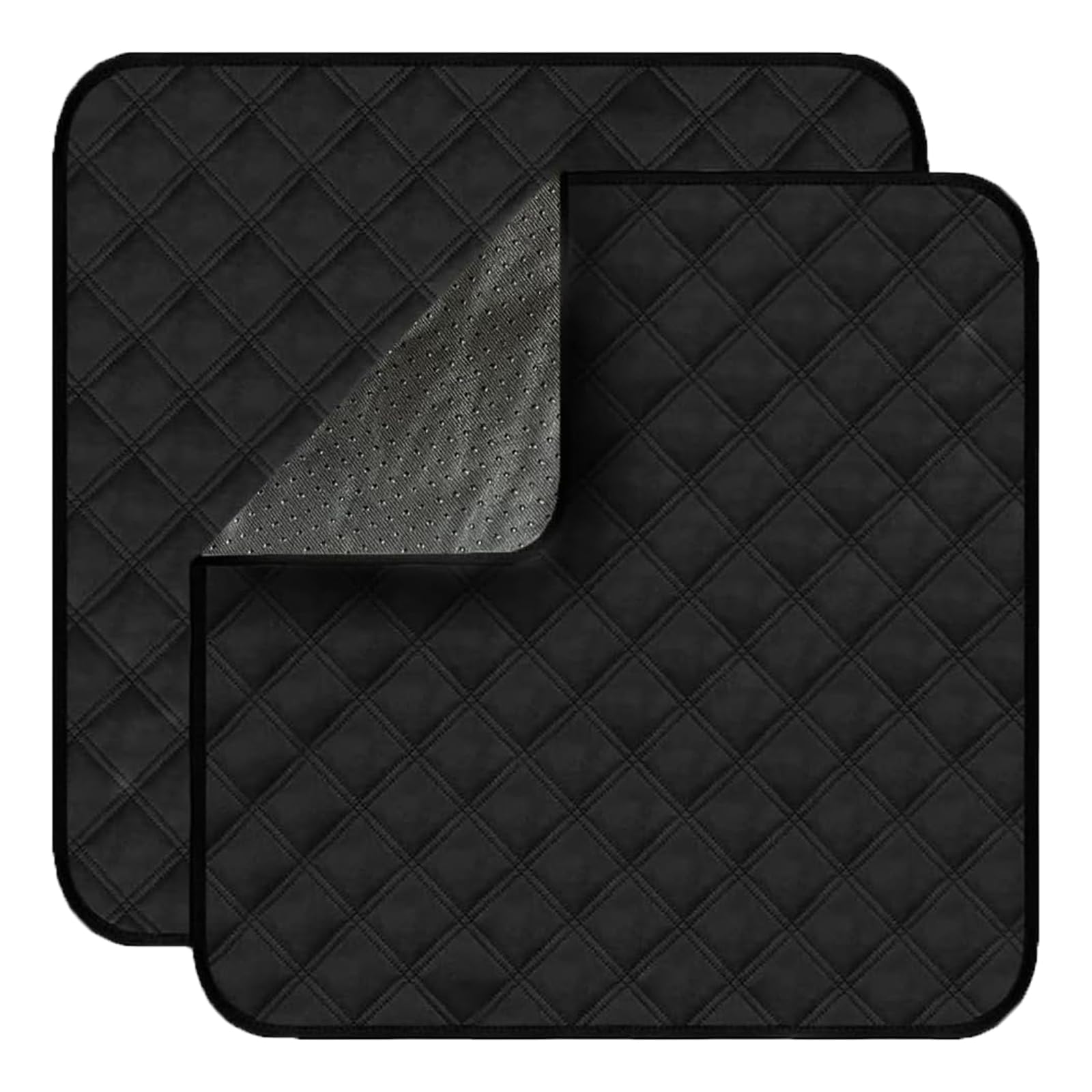 GRUENERDE 2pcs Waterproof Chair Pads for Incontinence Washable Absorbent Seat Protector Adults Pee Pads 21x 22in (Black)