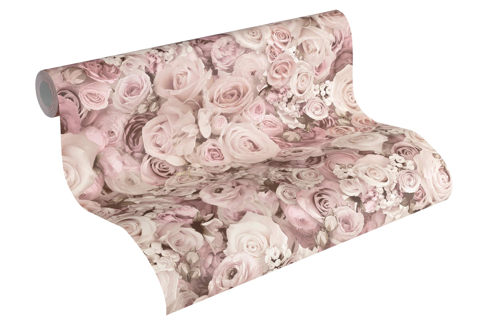 A.S. Création Non-Woven Wallpaper Urban Flowers Wallpaper with Roses 10.05 m x 53 cm Cream Made in Germany 327222 32722-2