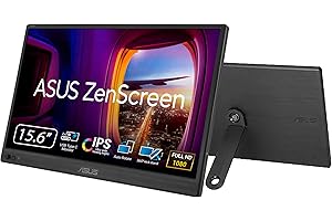 ASUS ZenScreen 16” Portable USB Monitor (MB169CK) - Full HD, IPS, Dual USB-C, Mini-HDMI, Eye Care, Flicker Free, Blue Light Filter, Anti-Glare Surface, 360° Kickstand, 3 yr Warranty