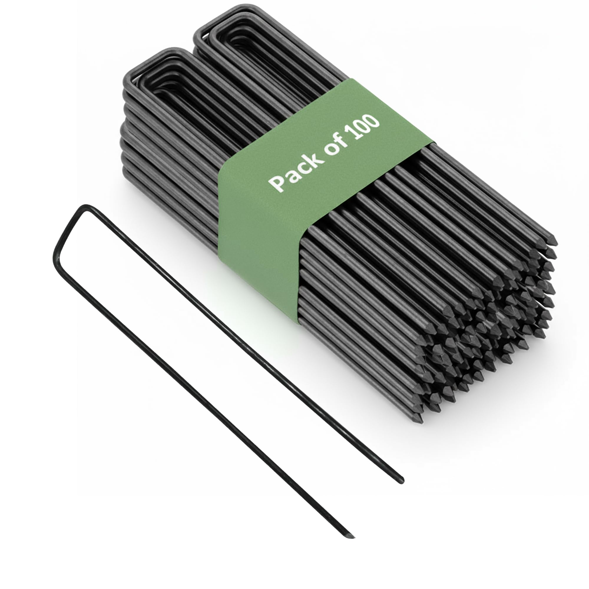 GARDENIX Pack of 100 IronPEG ground anchors made of steel wire 150 x 30mm - Ø 3mm for securing weed fleece, nets, groundsheets, wire mesh