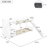 BTM Children's Bunk Bed Frame 3FT with Ladder & Slide, Storage Steps view 2