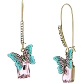 Betsey Johnson Women's Boho Butterfly Gem Dangle Earrings