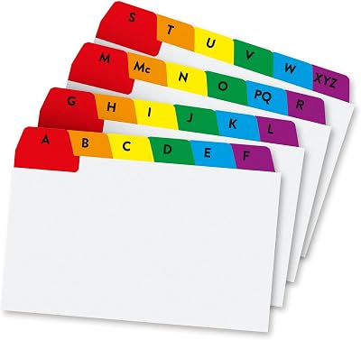 Concord Pukka Pad Guide Cards 6 x 4in A-Z Tabs Reinforced 24 Cards