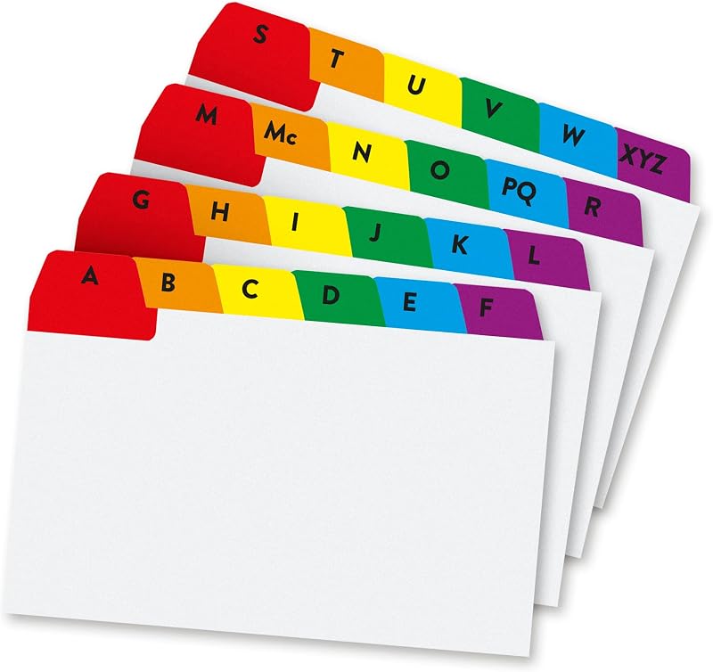 Concord Pukka Pad Guide Cards 6 x 4in A-Z Tabs Reinforced 24 Cards