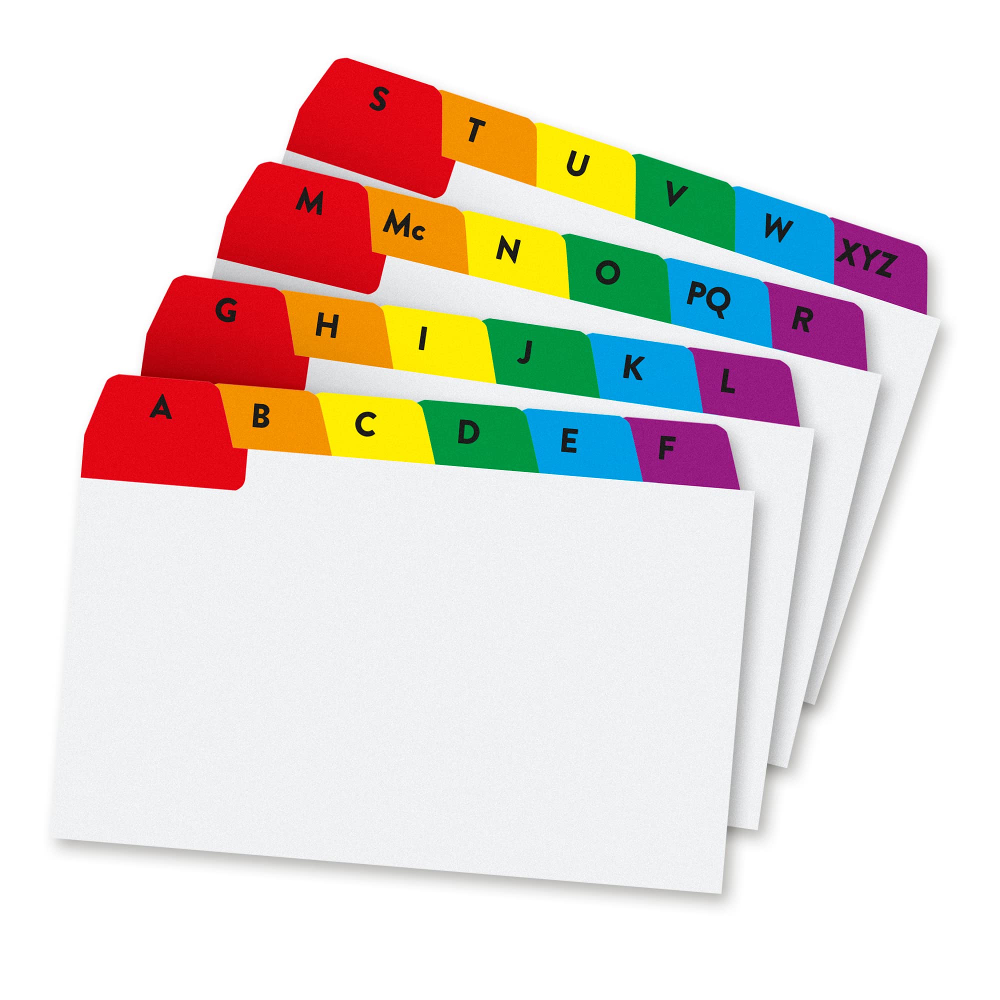 Pukka Pad, Concord Guide Cards for Revision Cards – Feature A-Z Reinforced Colour-Coded Tabs to Organsie Your Clients, Addresses, Recipes, and More – 5 x 3in