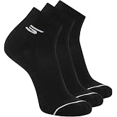Skechers Men's 3-pack Performance Pickleball Quarter Crew Socks, Odor Control, Mesh Ventilation
