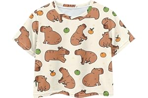 Fishoutleap Girls Fashion Crewneck Tee Shirts Casual Short Sleeve Crop Top Summer Outfits 5-14 Years Old