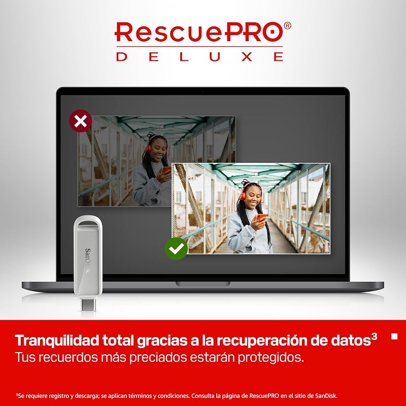 Unidade de telemóvel com USB Tipo-C de 1 TB (para smartphones, tablets e computadores, velocidades de 150 MB/s, fazer backups automáticos, recuperação de dados) - Arctic White