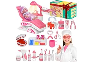 J JDJDATR Dentist Play Set, Doctor Kit for Toddlers 3-5, Preschool Pretend Play Simulated Dental Medical Toys for Toddler Boy Girl Kid Child