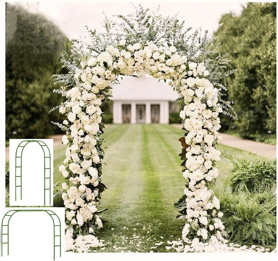 Adorox 7.5 Ft Metal Arch Wedding Garden Bridal Party Decoration Arbor (1, Green 1 PC)