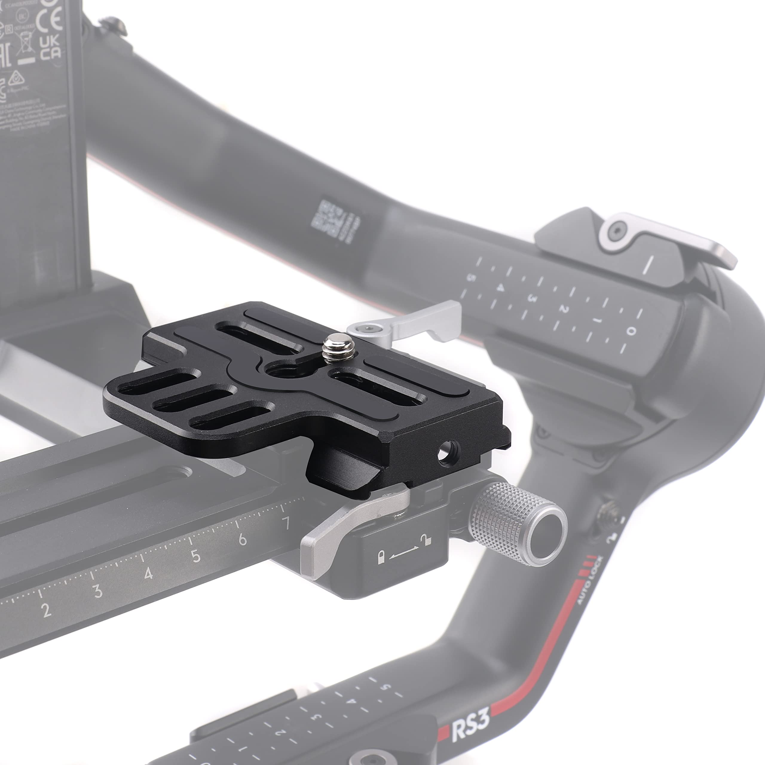 FOTGA Extended Upper Quick Release Plate, Compatible with DJI Ronin RS2/RSC2/RS3/RS3 Pro, ARCA-Swiss Standard Tripod Head, Black, Camera Accessory, Plate Mount