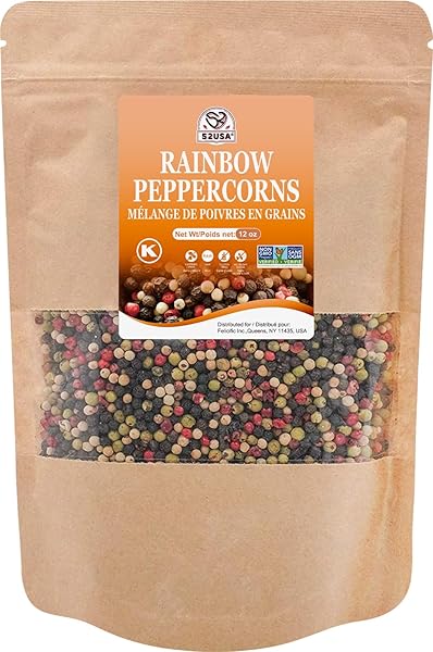 52USA RAINBOW PEPPERCORNS, 12OZ, PEPPERCORN FOR GRINDER REFILL,...