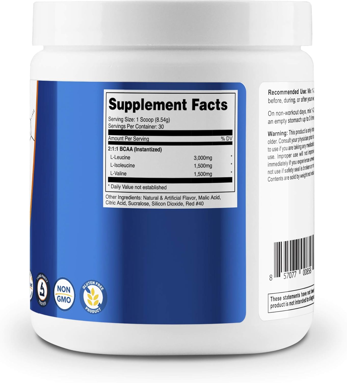 Nutricost BCAA Powder 2:1:1 (Unflavored) 90 Servings - High Quality Branched Chain Amino Acids: Health & Personal Care
