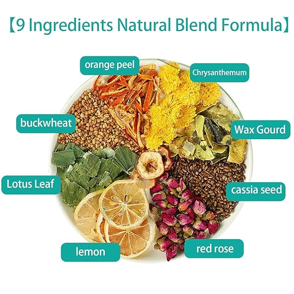 WINTER MELON LOTUS LEAF TEA, OIL CLEANSING TEA (10G/20BAGS)200G CHRYSANTHEMUM HERBAL TEA WAX GOURD LOTUS LEAF HERBAL TEABAG, 9 INGREDIENTS NATURAL BLEND FORMULA (1PCS/20TEABAGS)