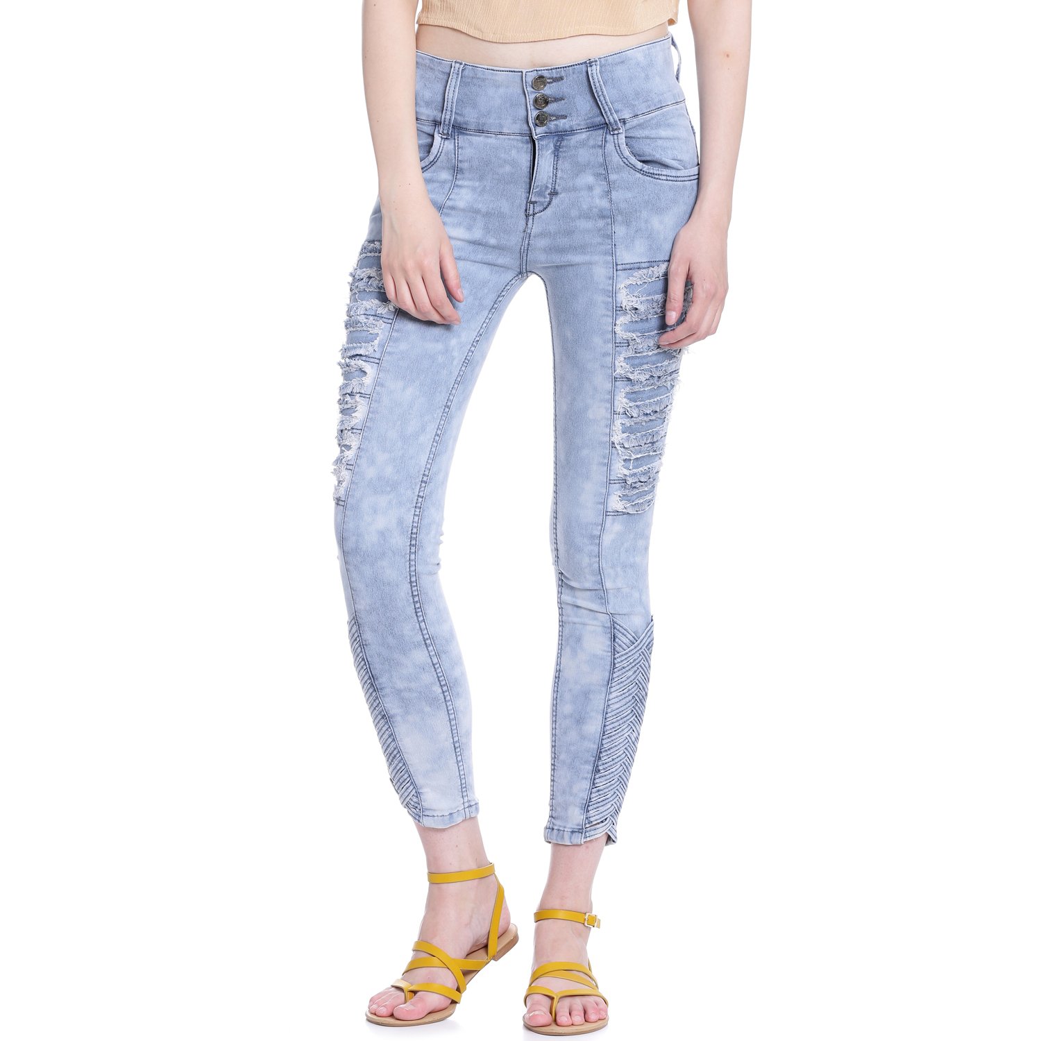 broadstar women denim ice blue jeans