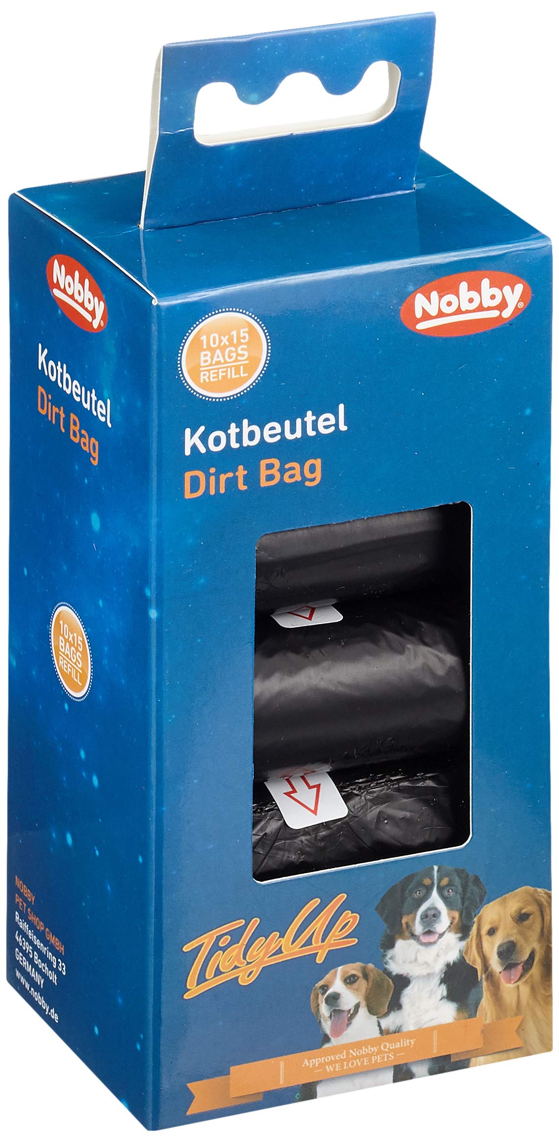 Nobby TidyUp 67357 Dog Waste Bags 10 Rolls / 15 Bags/Black