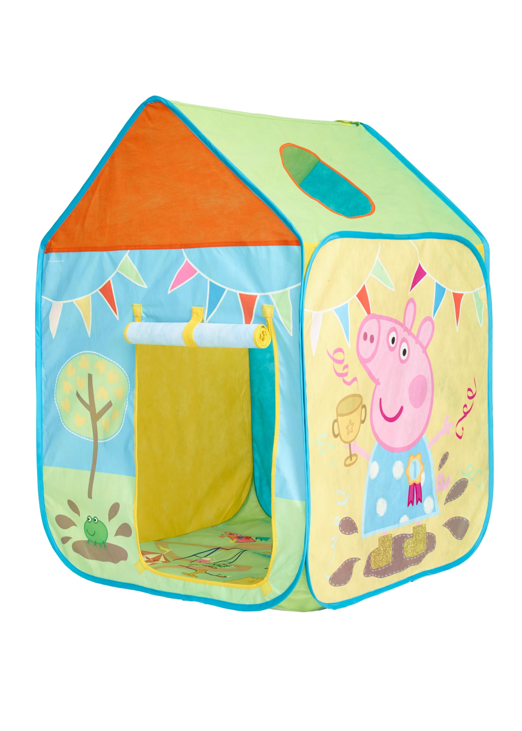 Peppa Pig Pop Up Play House Girls Play Tent Collapsible Wendy House for Indoors and Outdoors Use, Multi-Colour, H102cm x L72cm x D72cm
