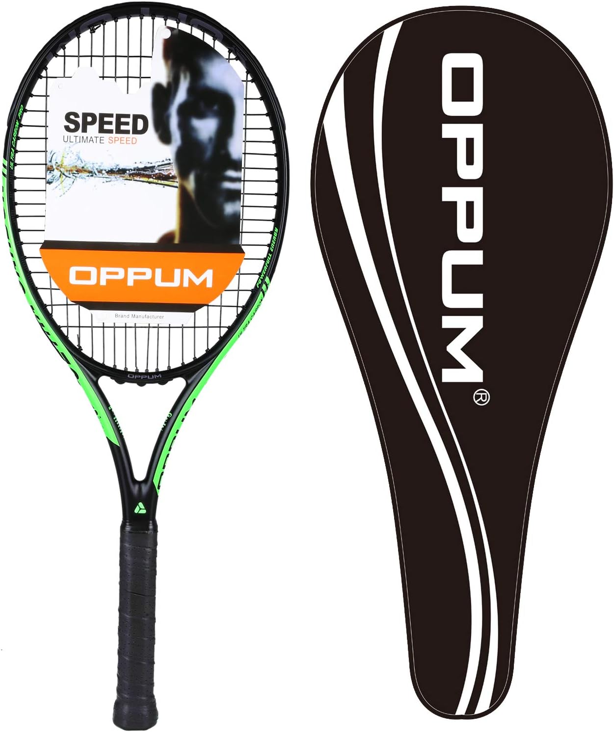 oppum New Graphene Ultra Carbon Pro Tennis Racket, 360 Super Light Speed Team Tennis Raccquet (Graphene Racket PRO-2000 (Black White), 4 3/8) : Sports & Outdoors