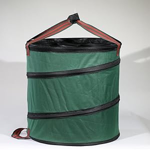 Mokylor 23 Gallon Garden Waste Bag, Camping Trash Garbage Can, Reusable Gardening Lawn and Leaf Container for The Trash Waste Laundry Compost Refuse, Dark Green