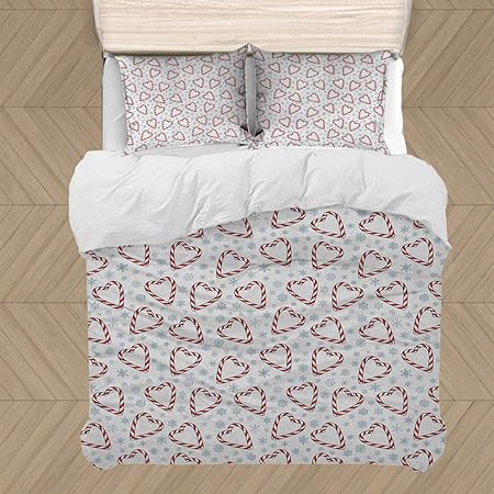 Amazon.com: Candy Cane Twin Comforter Set, Christmas Themed Heart