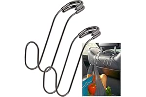 High Road Unbreakable Car Bag Hooks - Large, Solid Metal Car Seat Hooks for Purse, Backpack, Coats, Hats and Heavy Bags up to 40 lbs - Secure Attachment Fits All Metal Headrest Posts, 2-Pack