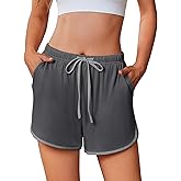 Ekouaer Women's Pajama Shorts Elastic Waist Sleep Shorts Stylish Lounge Shorts Casual Comfy Sweat Shorts