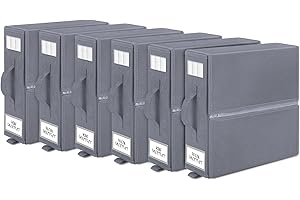 GKOKG 6 Pack Bed Sheet Organizers and Storage - Foldable Sheet Organizer for Linen Closet（Full, Twin,Queen or King Size, Sheet Set Organizer for Bedding Clothes Blankets, Duvet Cover