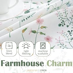 jinchan Linen Valance Curtain for Windows Farmhouse