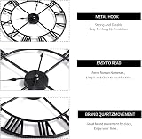 Crystals Outdoor Garden Wall Clock 60CM Black Roman Numerals Silent view 4