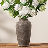 Large Ceramic Rustic Vase, 11 Inch Tall Flower Vase Farmhouse Decorative Vase Floral Pottery Vases for Home Decor Table Living Room Entryway Mantel Bookshelf Bedroom Bathroom Kitchen - Brown