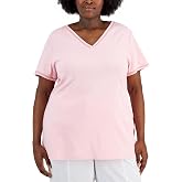 Karen S Plus Size Cotton Crochet Trimmed Top