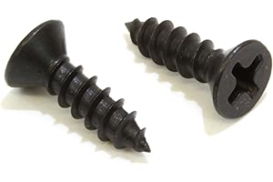 Bolt Dropper Black Oxide Coated Stainless Screw - Flat Head Phillips Wood Screws - Small Screw Hardware Suitable for Cabinet - Corrosion-Resistant Fasteners (25 Pack of 6 X 1/2)
