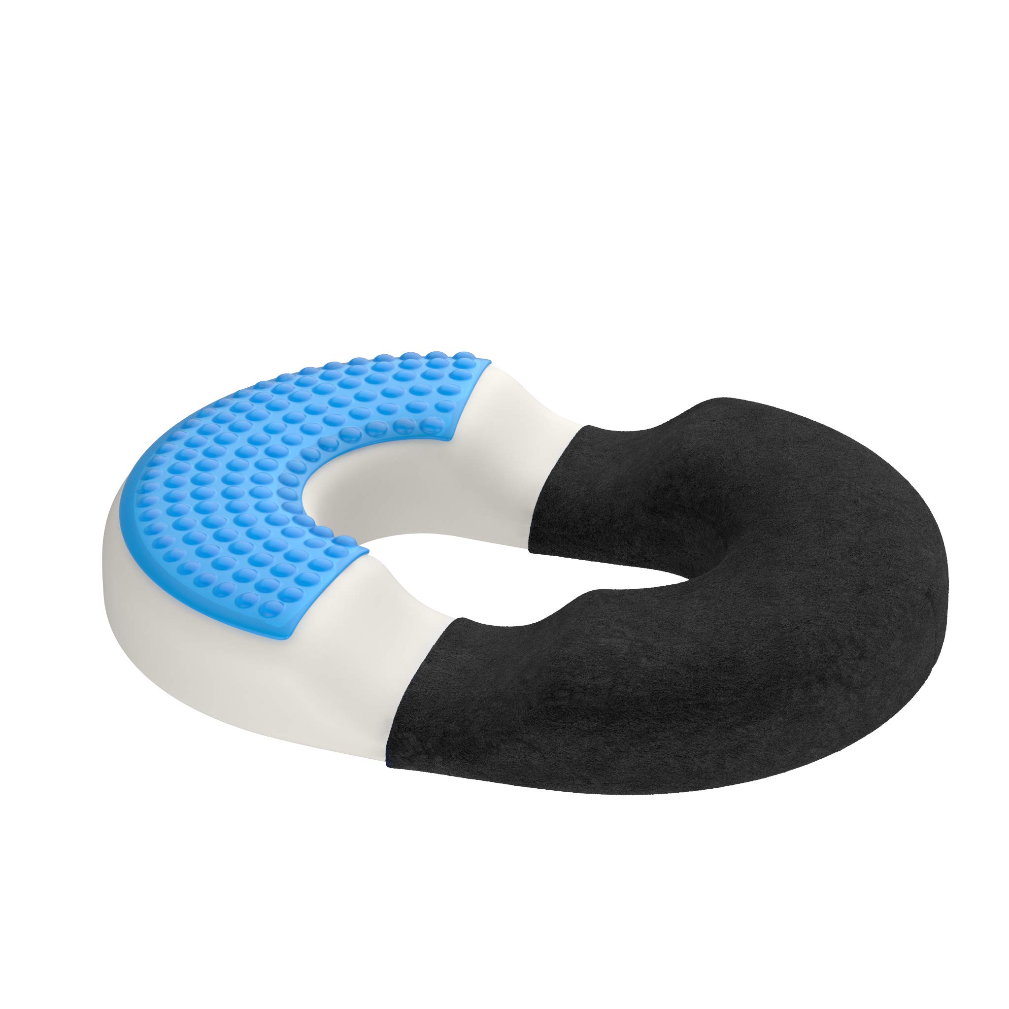 bonmedico Donut Cushion – Memory Foam Seat Cushion for Comfortable Sitting, Ergonomic Ring Cushion, Pressure Relief Pillow, Hemorrhoid & Coccyx Support, Travel & Office Use, Black