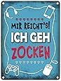 Targa In Metallo 30x20 Cm Con Cordoncino – Scritta Umoristica 'Mir Reichts! Ich Geh Jetzt Nähen' Per Cucito - 2