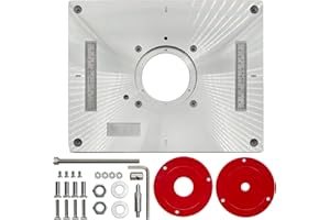 LYHLYA Aluminium Router Table Insert Plate Table for Woodworking Benches Router Plate Wood Tools Milling Trimming Machine with Rings (Red 13inches)