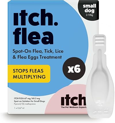 Itch Small Dog Flea & Tick Spot-On Treatment 2-10kg 6 Pipettes