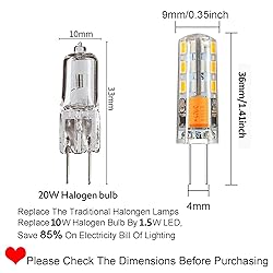 RAYHOO 10pcs G4 LED Bulbs JC Bi-Pin Base Lights