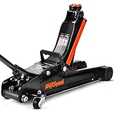 AV Steel Low Profile Floor Jack 2.5 Ton (5000 lbs), Lift Range 3.4" to 14.6" for Cars &amp; Sedans, Hydraulic Steel Jack with Single Piston Pump - Not for Trucks or SUVs