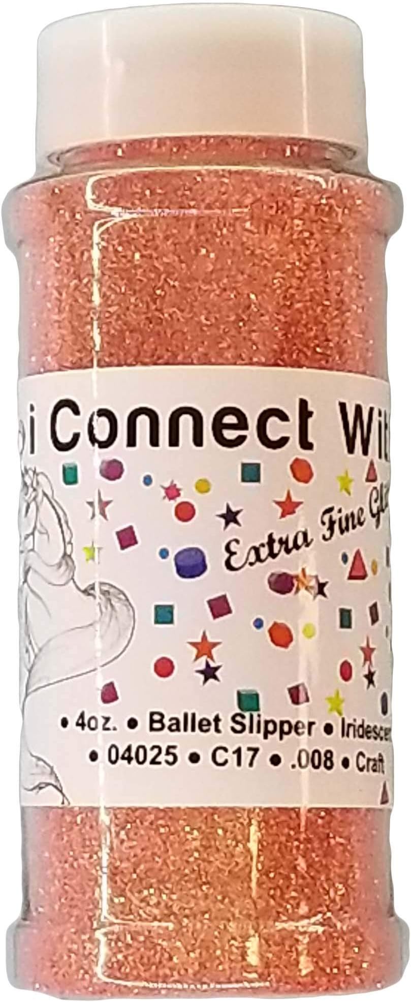 iConnectWithGlitter – Ballet Slipper Peach, Extra Fine Iridescent Glitter; Multi-use for Crafts, Decorations, Nail Art, Makeup, Tumblers, Resin Art, and DIY Projects