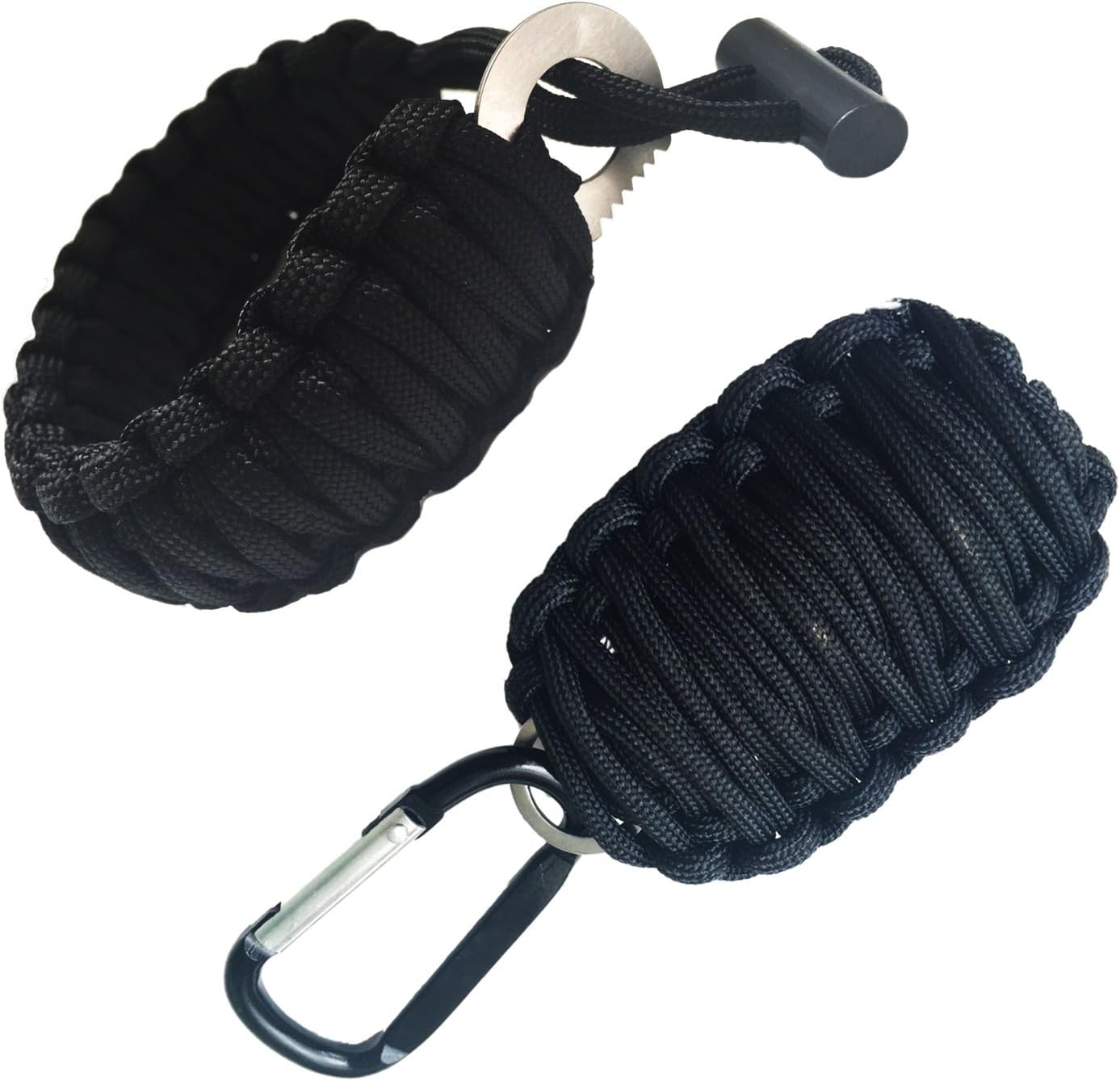 Survival Kit- Paracord Bracelet and Paracord Grenade- Fire Starter with Sharp Eye Knife and Fishing Kit Outdoors Survival-adjustable Stainless Steel