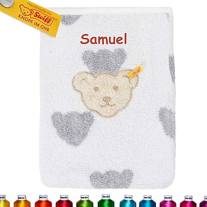 Steiff - Manopla de baño para niño/bebé bordada con nombre ...