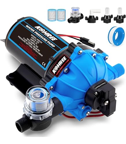 CrestWave RV Water Pump 110V AC 7GPM 70PSI With 1L Accumulator Tank – Quiet, Pre-Pressurized System For Home, Irrigation & Industrial Use
