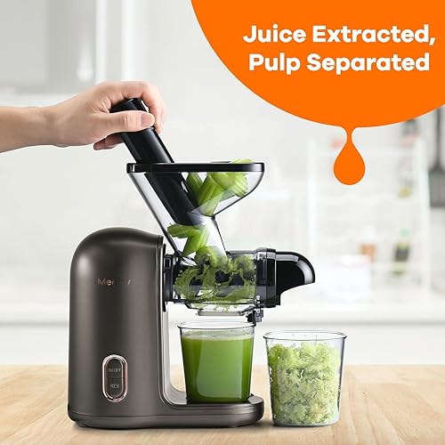 Mecity Small Masticating Juicer Electirc Slow Juicer with Reverse