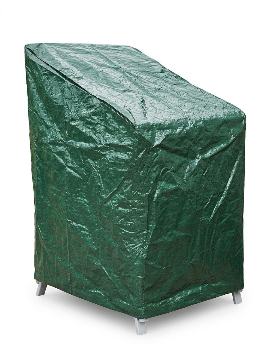 Harrington Marley Heavy Duty Waterproof Stacking Chairs Cover Outdoor Garden Seats/Patio Chair Protector Durable Strong Large Rain Dust Protection, Plastic/Metal Garden Seat Weather Protect