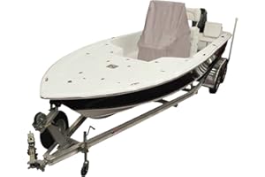 GOODSMANN 600 Denier Center Console Boat Cover Accessory Waterproof Boat Cover Weather Protection Trailerable Boat Cover Fits Models Up to 58'' Height, 45'' Length, 34'' Width 9921-0162-31