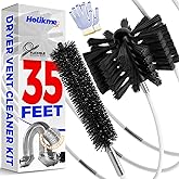 Holikme 35 Feet Dryer Vent Cleaning kit,Dryer Duct Cleaning kit,Lint Remover,Synthetic Brush Head, Use with or Without a Powe