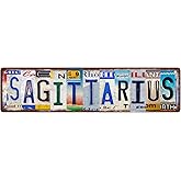 SAGITTARIUS Zodiac Sign Star Sign Vintage Metal Tin Sign, Street Sign, Home Decor, Room Decor, Wall Decor, Bathroom Decor, Bar Decor, Cafe Decor, Garage Decor, 16 x 4 Inch