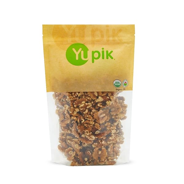 YUPIK ORGANIC RAW CALIFORNIA WALNUTS, HALVES, 2.2 LB (35.2 OZ), KOSHER, GLUTEN-FREE, NON-GMO, VEGAN, HALF NUTS, UNSALTED, UNROASTED, SOURCE OF OMEGAS, HEALTHY SNACKS, IDEAL FOR BAKING & COOKING